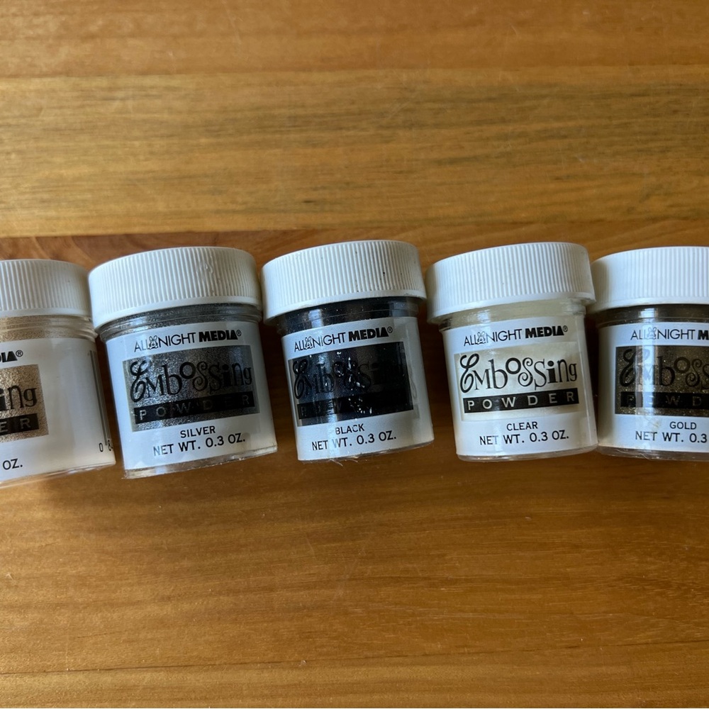 Embossing Powder Set - Silver, Black, Clear, Gold